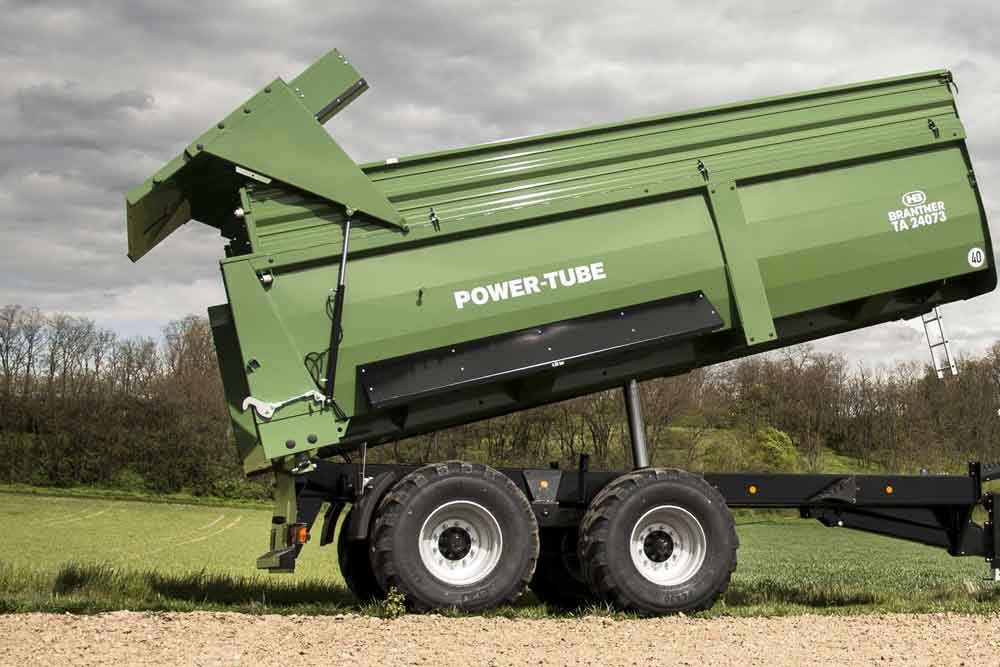 Picture of the Brantner TA 24073 Power Tube Dumper.  B Price Forestry are the exclusive UK agent for Brantner trailers.